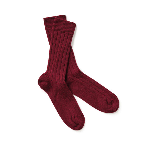 Men's Classic Ribbed Cashmere Bed Socks (Various Sizes & Colours)