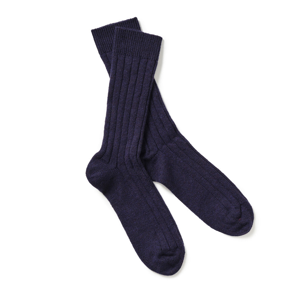 Men's Classic Ribbed Cashmere Bed Socks (Various Sizes & Colours)