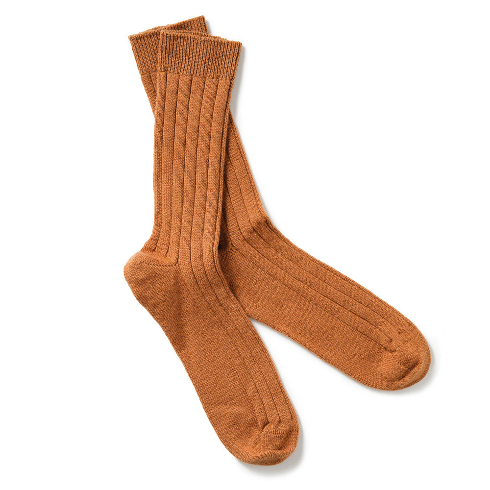 Men's Classic Ribbed Cashmere Bed Socks (Various Sizes & Colours)