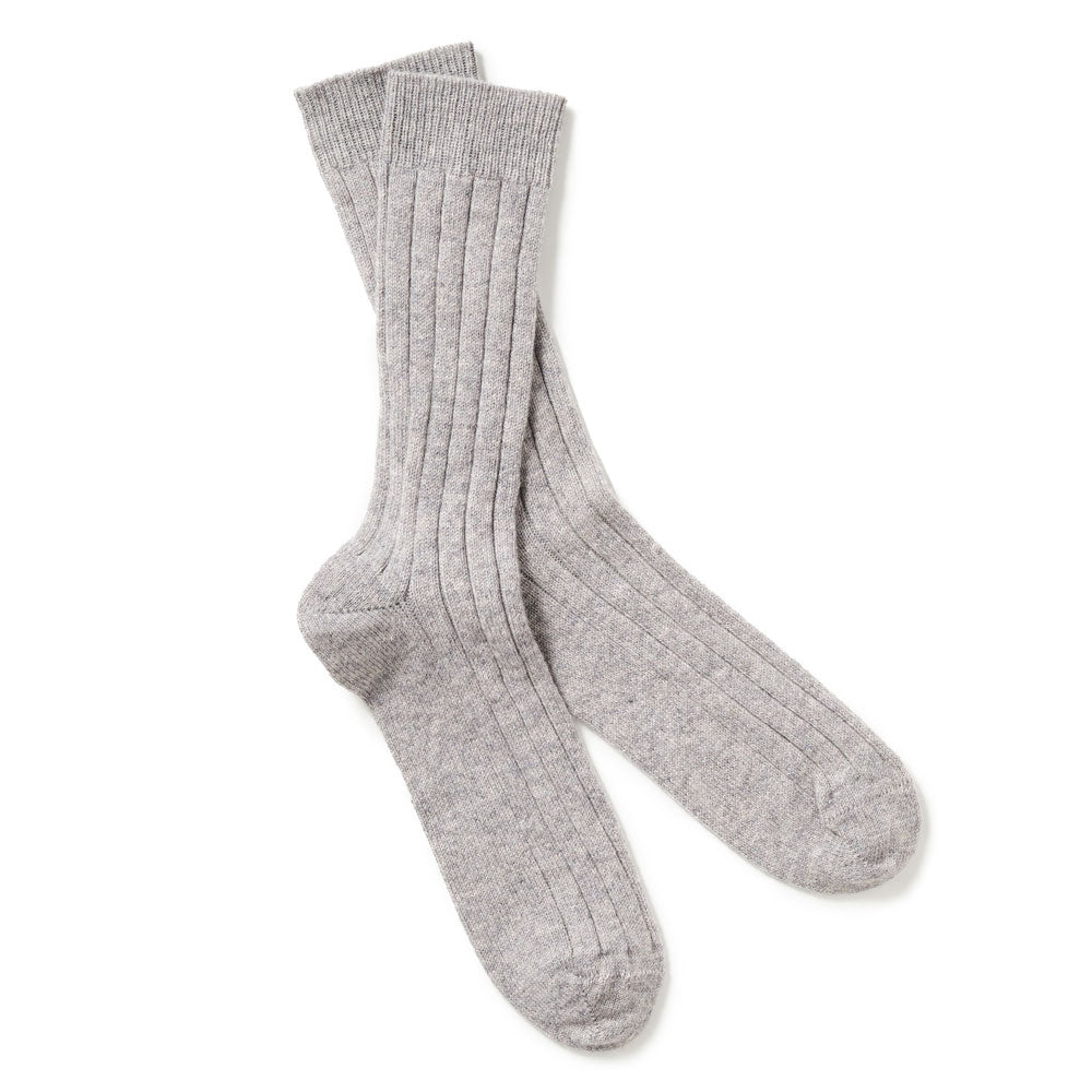 Men's Classic Ribbed Cashmere Bed Socks (Various Sizes & Colours)