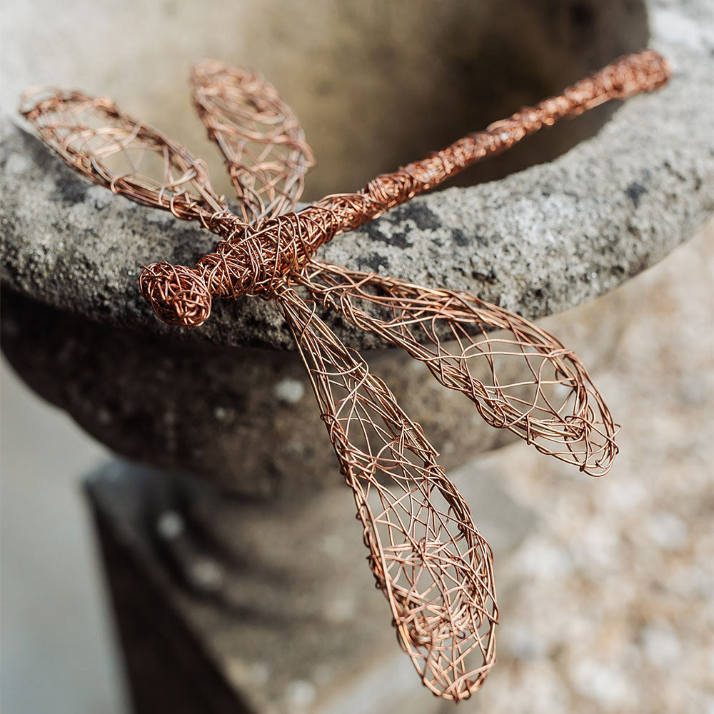 Dragonfly Bronze Wire Sculpture