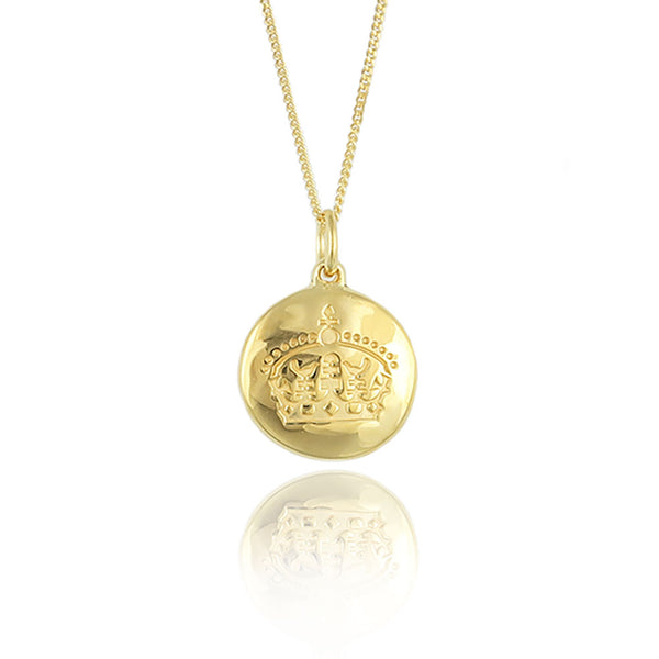 New 14k Gold Crown Pendant outlet