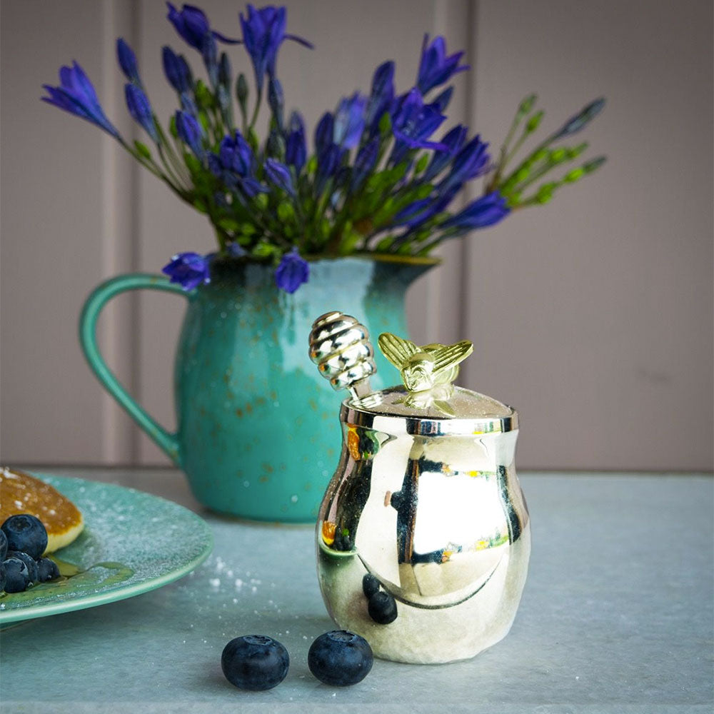 Bee Silver Plated Honey Pot and Spreader