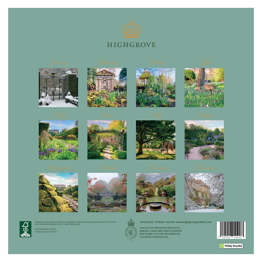 Highgrove Gardens 2025 Photographic Calendar