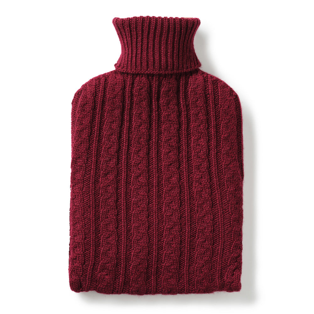 Cable Knit Cashmere Hot Water Bottle (Various Colours)