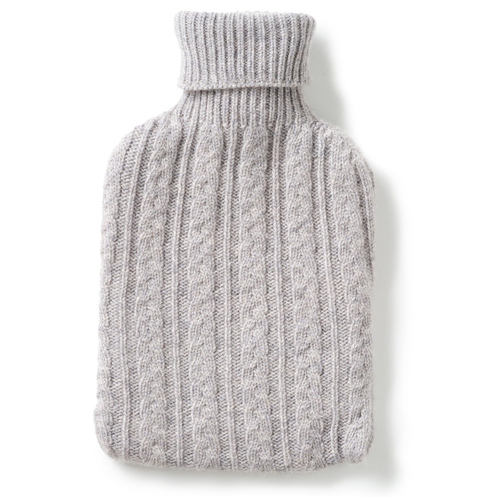 Cable Knit Cashmere Hot Water Bottle (Various Colours)