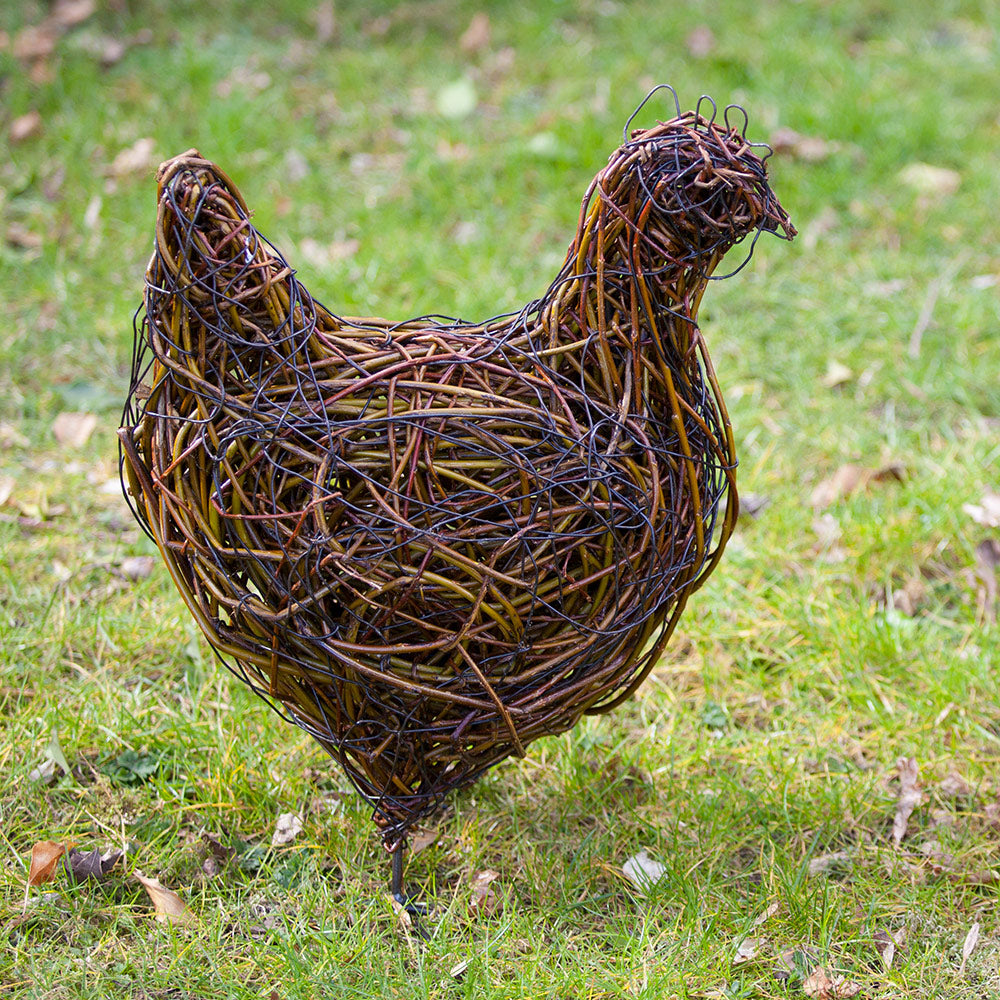 Clutch of Chattering Hens and Maran Cockerel Willow Sculptures | Emma ...