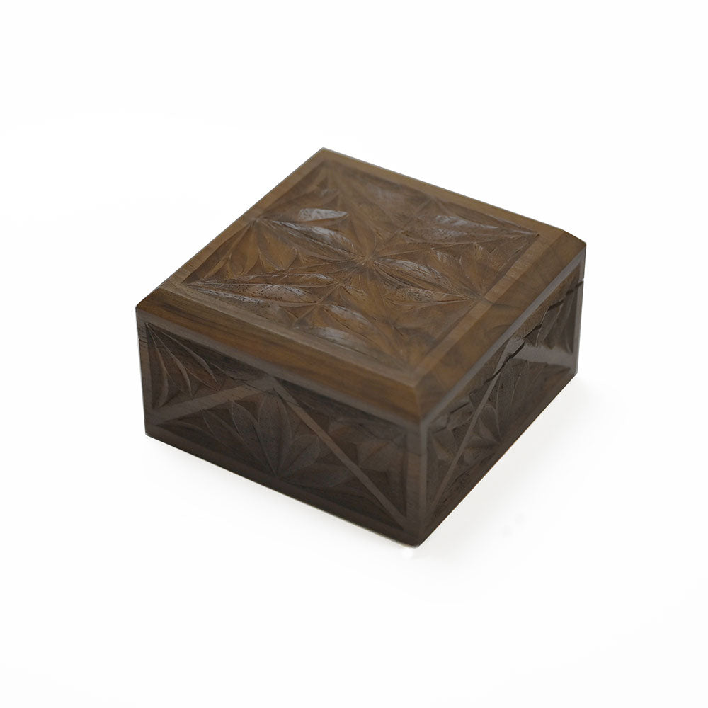 Turquoise Mountain Carved Wooden Square Gift Box