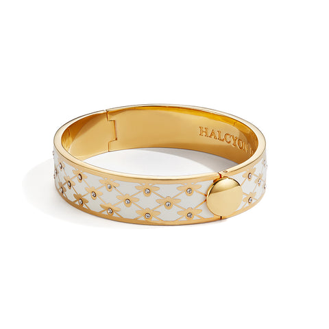 Cream and Gold Bee Trellis Bangle