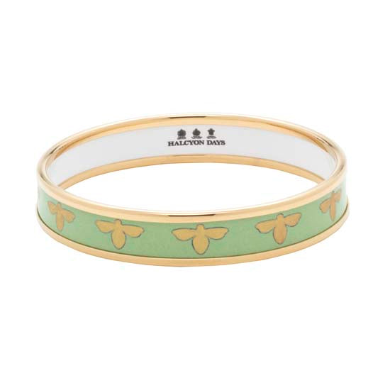 Halcyon Days Meadow Green and Gold Bee Bangle | Highgrove Shop & Gardens